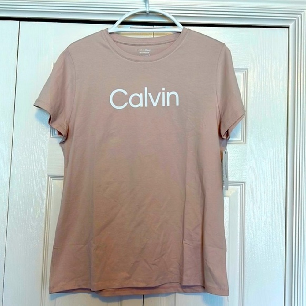Calvin Klein NWT New Tshirt Stretch Light Pink Classic Women’s Size XL Fitted